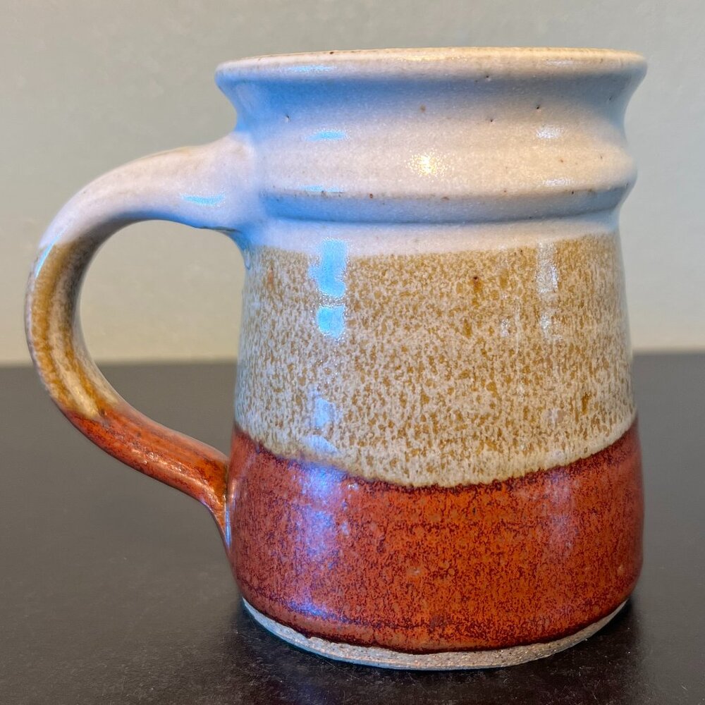 Handcrafted Hand Thrown Earth Tone Glaze Studio Art Pottery Coffee Mug Farmhouse